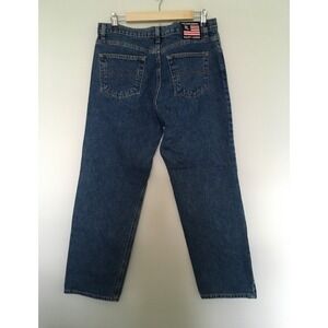 Polo Jeans Co Ralph Lauren Blue Jeans Womens Sz 12 34x29 USA Flag Mom Jeans Y2K